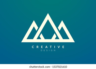 Triangle shaped mountain logo design. Minimalist and modern vector design for your business brand or product