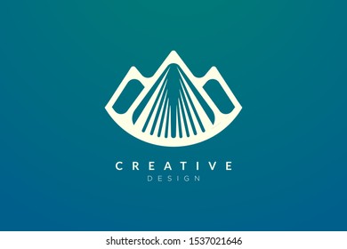 Triangle shaped mountain logo design. Minimalist and modern vector design for your business brand or product