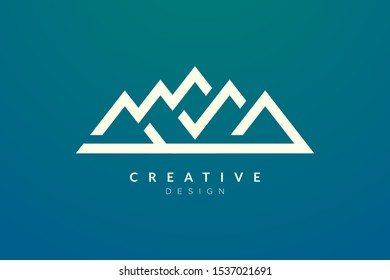 Triangle shaped mountain logo design. Minimalist and modern vector design for your business brand or product
