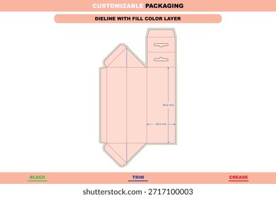 Vetor de dieline de caixa poligonal em forma de triângulo com dimensões editáveis criadas para layouts de embalagem dobrável imprimível e desenvolvimento de modelagem de produto de precisão