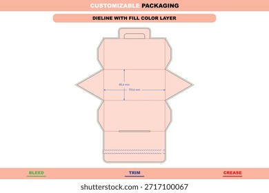 Vector dieline de caja poligonal en forma de triángulo que ofrece control de dimensión completo creado para Plantillas plegables de embalaje minorista, diseños imprimibles y uso de pantalla de maqueta
