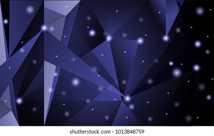 Triangle shaped pyramid that seems mysterious The abstract polygon  Background.And light like stars And serve as a backdrop