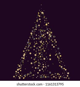 Triángulo en forma de dispersión de estrellas coloreadas. Elementos celestiales gradientes aislados. Brillo de metal cromado platino. Plantilla vectorial de celebración festiva iridiscente.