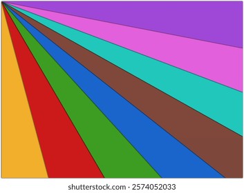 Triangle shaped sheets of paper in different colors. Illustration made January 20th, 2025, Zurich, Switzerland.