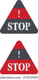 Triangle shaped stop sign icon style