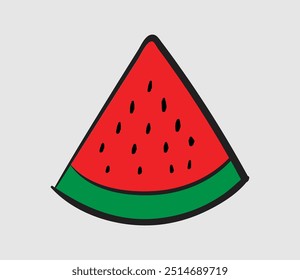 triangle shaped watermelon slice isolated watermelon icon vector illustration