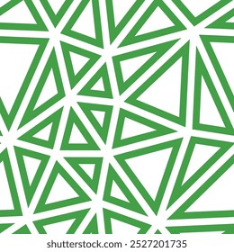 Triangle shapes background. Big triangles size. Solid Color style. Geometric shapes outlined. Repeatable pattern. Verdant Meadow. Artistic vector tiles. Seamless vector illustration.