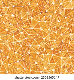 Triangle shapes background. Compact triangles size. Multiple repeated inner triangles. Mono tone colored style. Repeatable pattern. Artistic vector tiles. Seamless vector illustration.