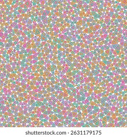 Arrière-plan formes triangulaires. Petite taille des triangles. Plusieurs triangles internes répétés. Style multicolore. Motif répétable. Carreaux d'Image vectorielle artistique. Illustration vectorielle harmonieuse.