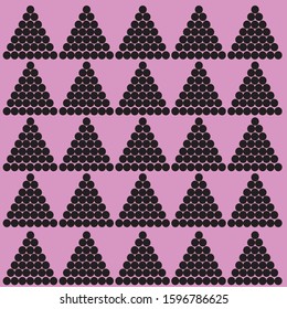 triangle shapes with black dots on pink background