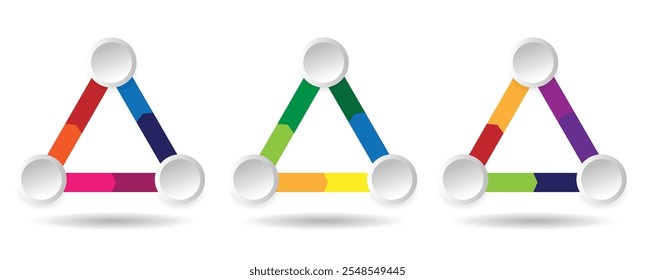 Triángulo Formas Diferentes Colores Información de Negocio Plantilla Gráfica. Diseño gráfico Elementos y recursos Arte vectorial