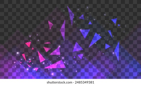 Triangle shapes. Gradient colors. Vector illustration. Design for background template, PNG. 
