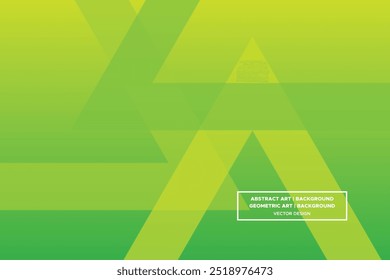 Triangle Shapes Green and Yellow Colors with Gradient Backdrop Modern Abstract Background Geometric Background