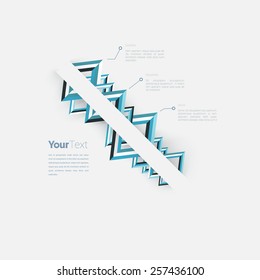 Triangle Shapes Ordered on a Corporate Style Blue Name Card or Presentation Chart Vector Concept Infographic Page Layout Graphics Elements. Scalable EPS10 Illustration
