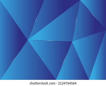 Triangle shapes pattern, texture, gradient blue color technology background. Shiny line details. Digital data visualization. Tech, business, science concept. Vector illustration, eps 10.