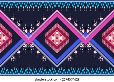 
Triangle shapes with two colored edges arranged in a row. decorated with red and pink yarn Decorate with blue paints and bouquets for wallpaper, home decor, clothing.