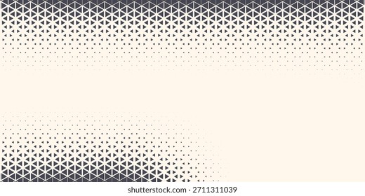 Formas triangulares Vector Tecnología geométrica Abstractas Oscilación Ola aislada sobre fondo claro. Patrón simple retro triangular de semitono. Minimal 80s Style Fondo de pantalla técnico dinámico