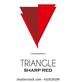 Triangle sharp of red fire abstract vector and logo design or template hot flame business icon of company identity symbol concept