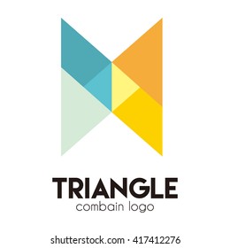 Triangle sharp of red fire abstract vector and logo design or template hot flame business icon of company identity symbol concept