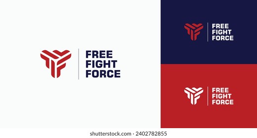 Diseño del logotipo de la letra F de Triangle Shield