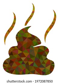 Triangle shit smell polygonal icon illustration. Shit Smell lowpoly icon is filled with triangles. Flat filled geometric mesh image based on shit smell icon.