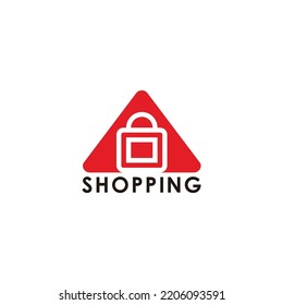 triangle shopping bag button symbol vector 