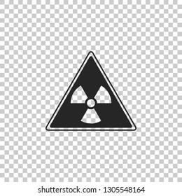 Triangle sign with radiation symbol icon isolated on transparent background. Flat design. Vector Illustration
