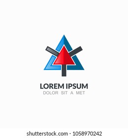 triangle sign technology vector business logo