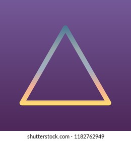 Triangle sign. Vector. Evening gradient icon at violet background.