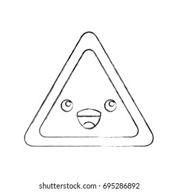triangle signal kawaii character