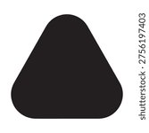 Triangle silhouette icon with rounded corners. Triangle shape Vector