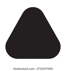 Triangle silhouette icon with rounded corners. Triangle shape Vector