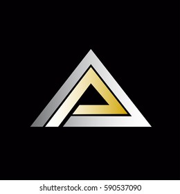 Triangle silver gold abstract logo