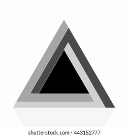 Triangle simple illusion logo.