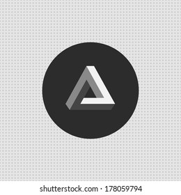 Triangle Simple Illusion Logo. Penrose Triangle Icon. Impossible Object. Vector.