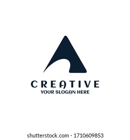 Triangle simple logo creative minimal design symbol for business and building