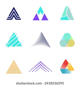 Triangle simple powerful logo brand creation icon set