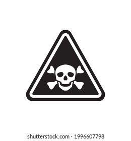 Triangle skull icon isolated on white background