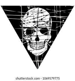triangle skull-grunge vintage design t shirts