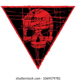 triangle skull-grunge vintage design t shirts