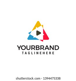 triangle Smart Media Logo design concept template vector