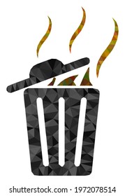 Triangle smell trash can polygonal icon illustration. Smell Trash Can lowpoly icon is filled with triangles. Flat filled abstract mesh image based on smell trash can icon.
