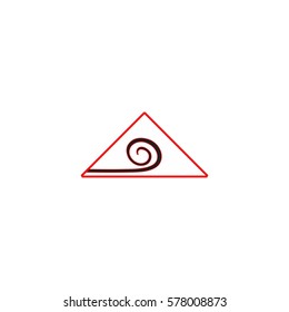 triangle with spiral object design logo vector