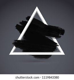 Triangle square acrylic stroke poster. Black Background Illustration for Motivationonal Quote and Inspirational Saying. Poster Template, vector design.