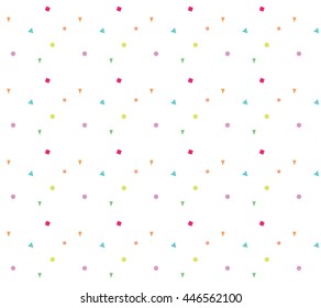 Triangle Square Circle Colorful Patterned Style, Background or Texture
