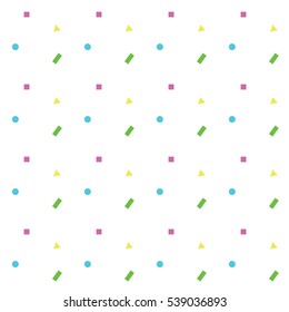Triangle Square Circle Colorful Patterned Style, Background or Texture