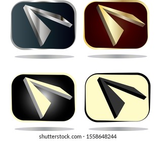 triangle in square logo in diferent color