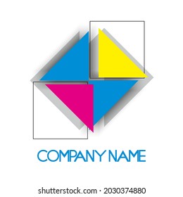 Triangle Square Logo Vector Multiple Colors Stock Vector (Royalty Free ...