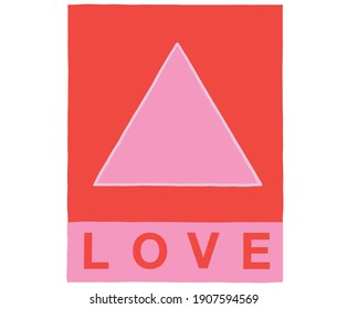 Triangle and square love vector design for apparel and others