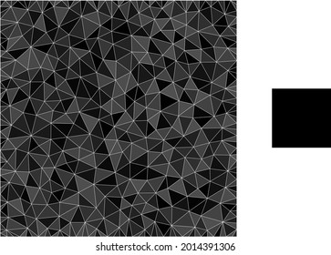 Triangle square polygonal icon illustration. Square lowpoly icon is filled with triangles. Flat filled abstract mesh symbol based on square icon.